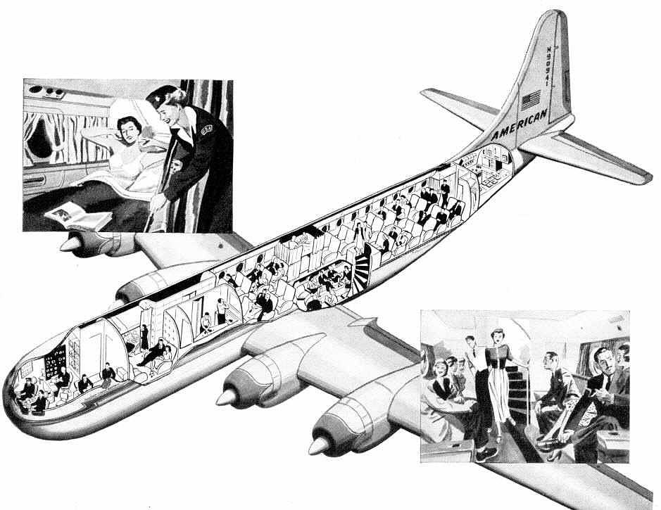 American Overseas Arilines cutaway view